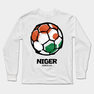 Niger Football Country Flag Long Sleeve T-Shirt